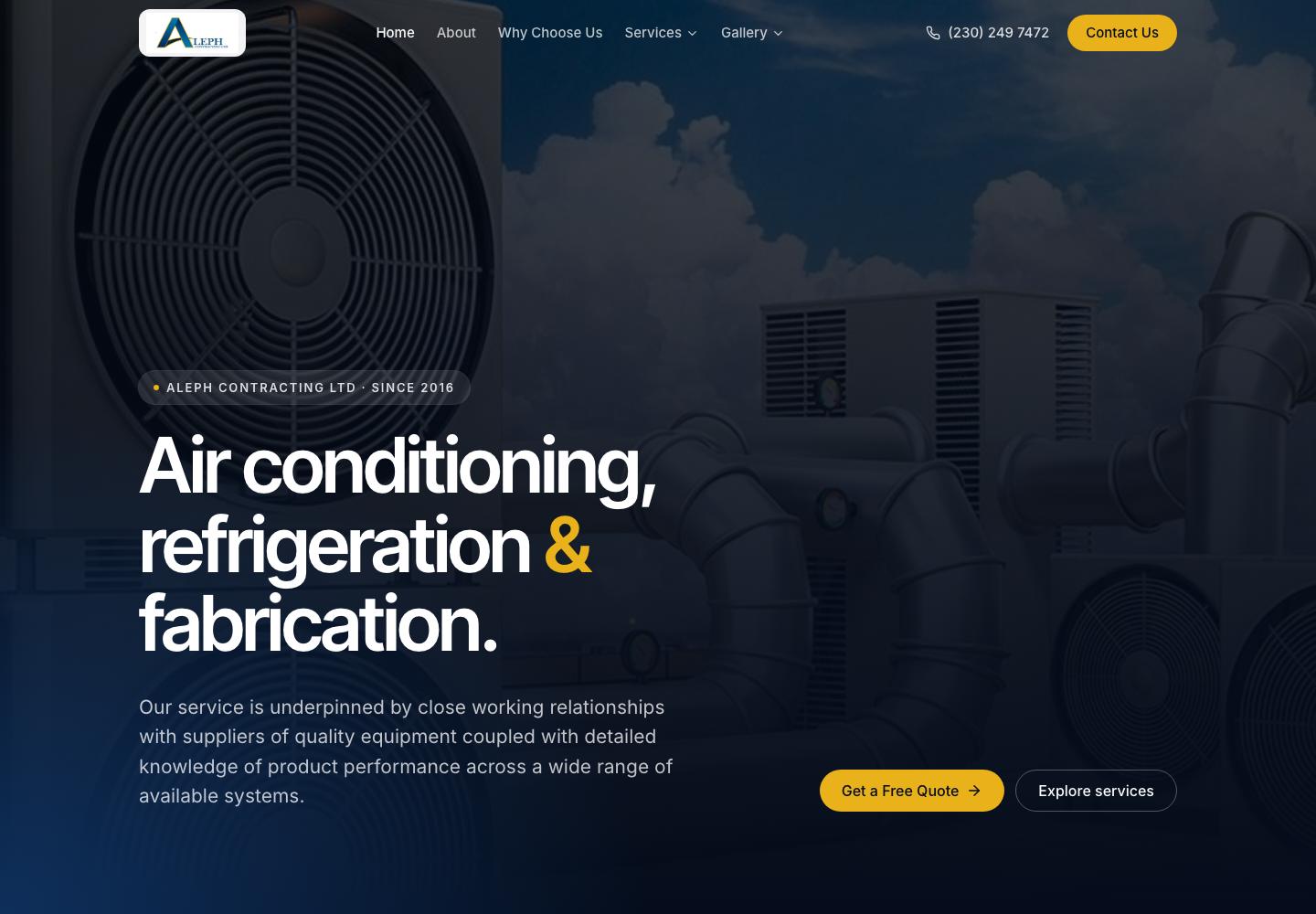 Aleph Contracting website