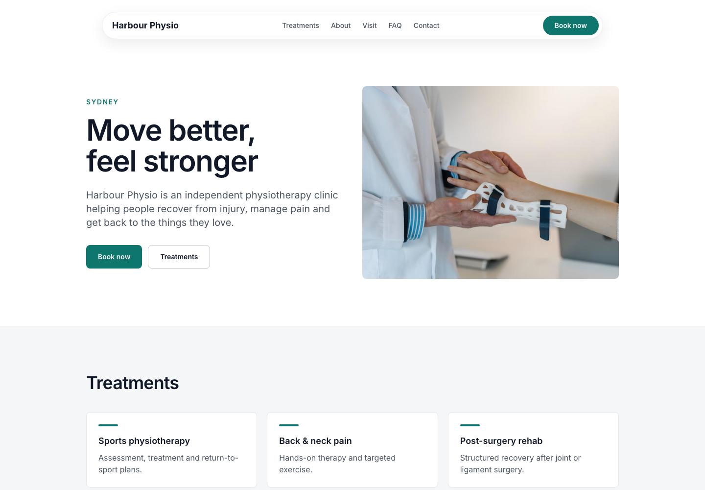 Harbour Physio website